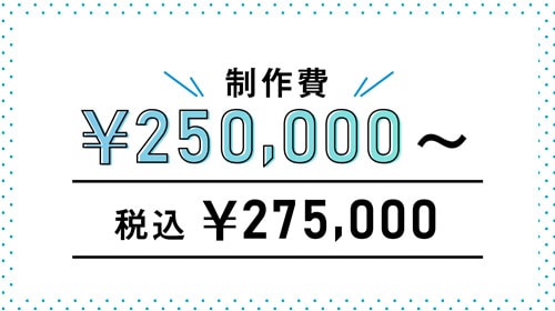 制作費￥250,000～(税込￥275,000)